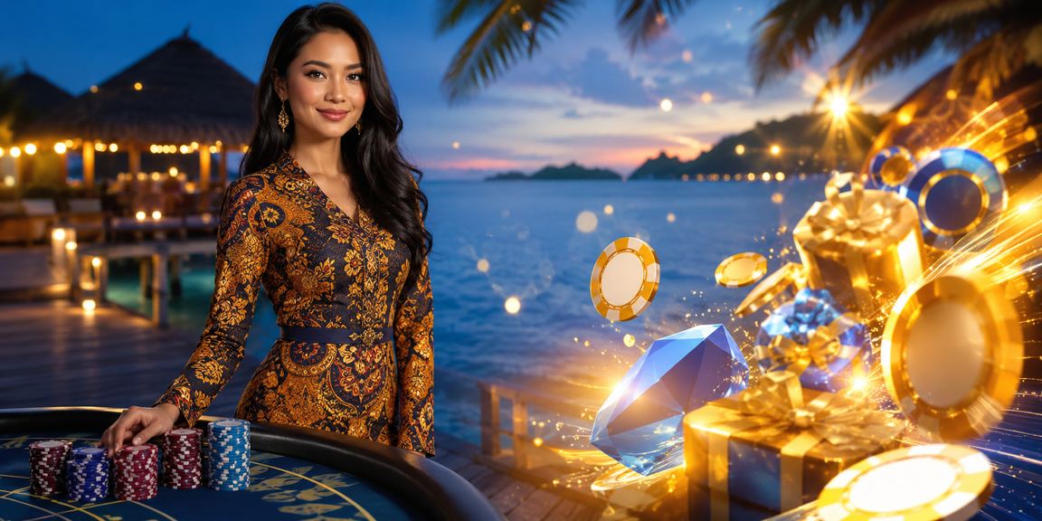 Suasana kasino hiburan di Sabah dengan meja permainan roulette yang meriah dan penuh warna